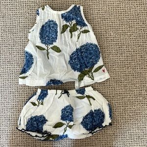 Pink Chicken 2 piece hydrangea outfit size 3/6